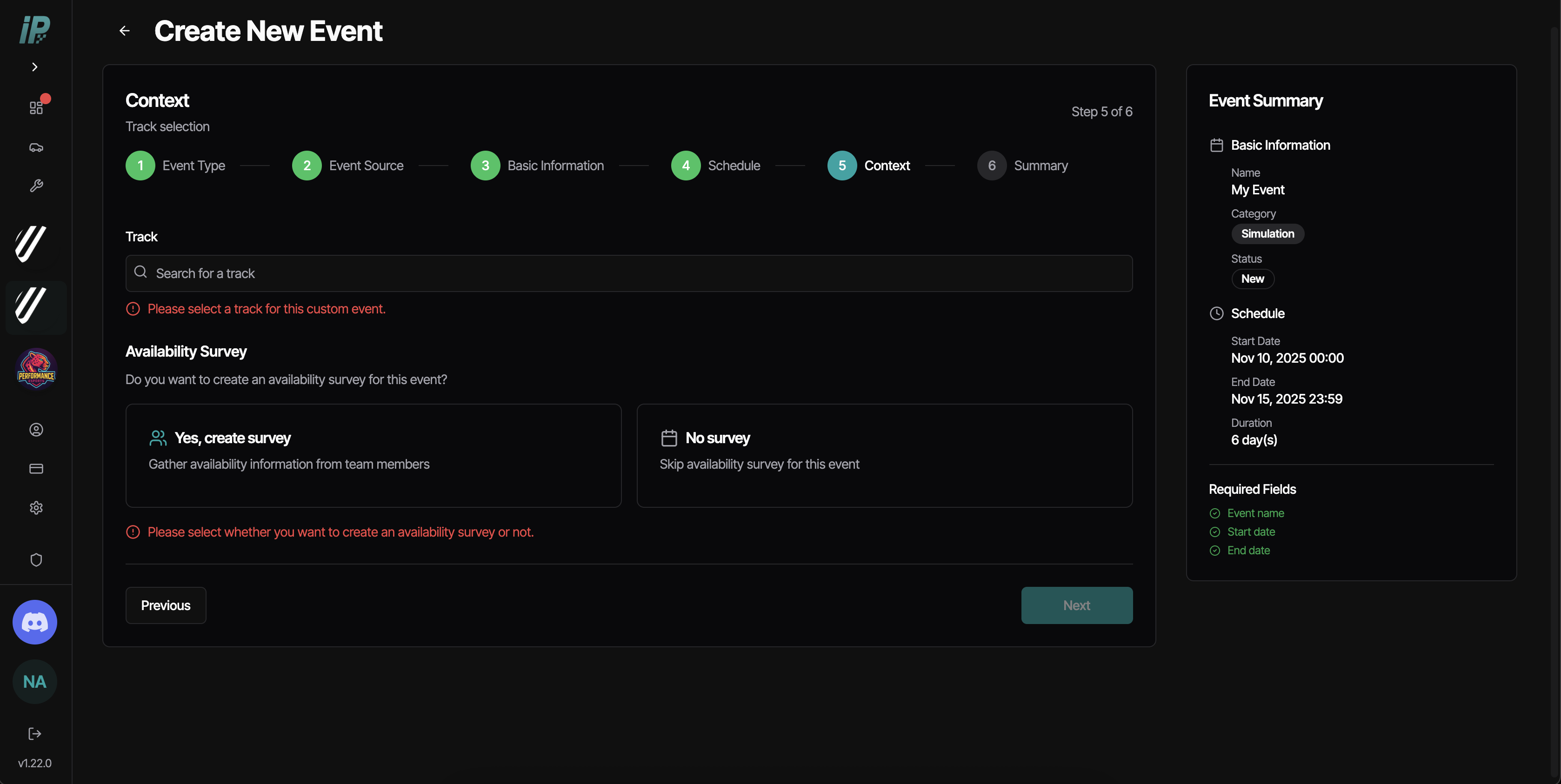 Documentation - Events - Creating Events