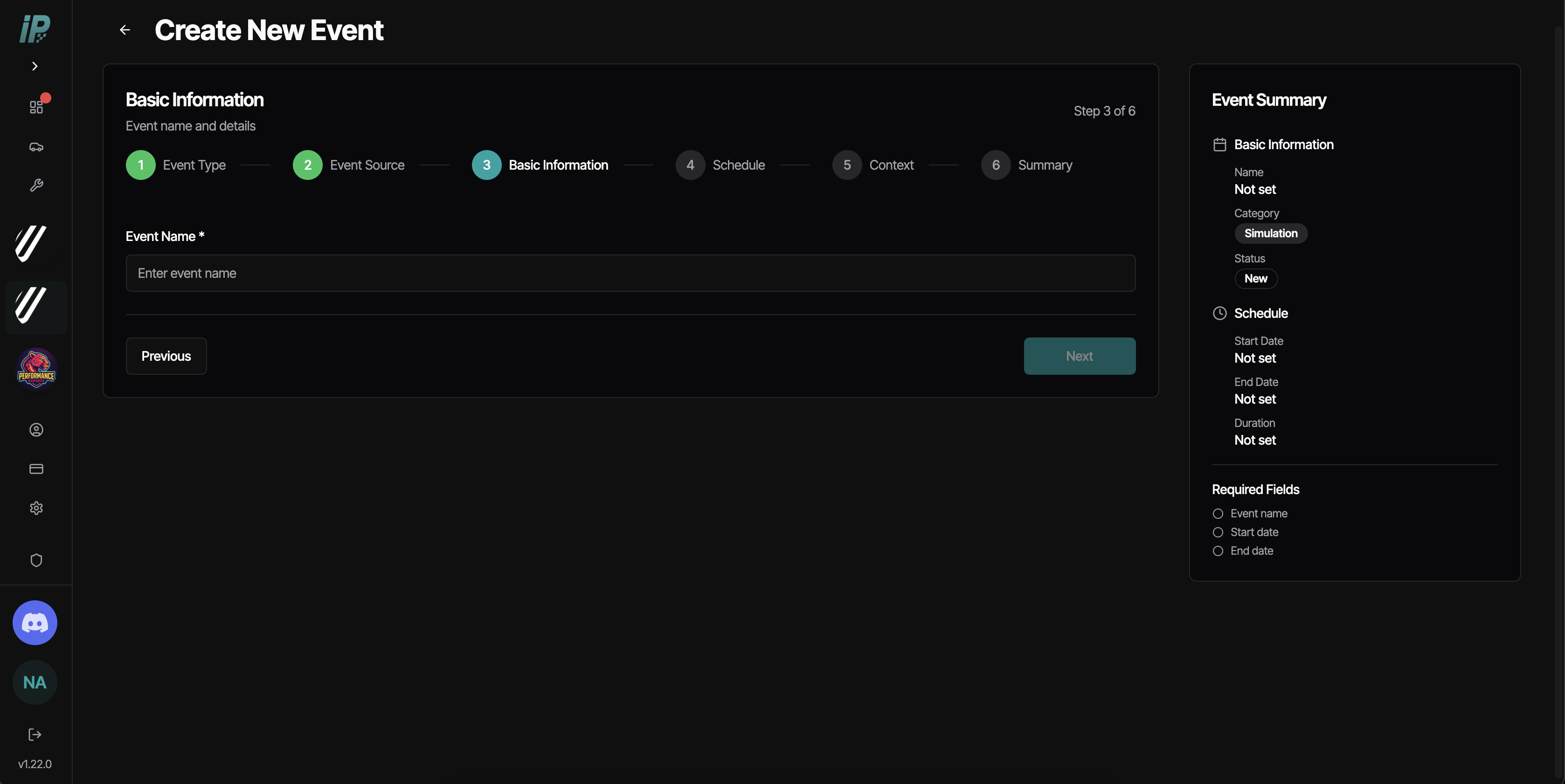 Documentation - Events - Creating Events