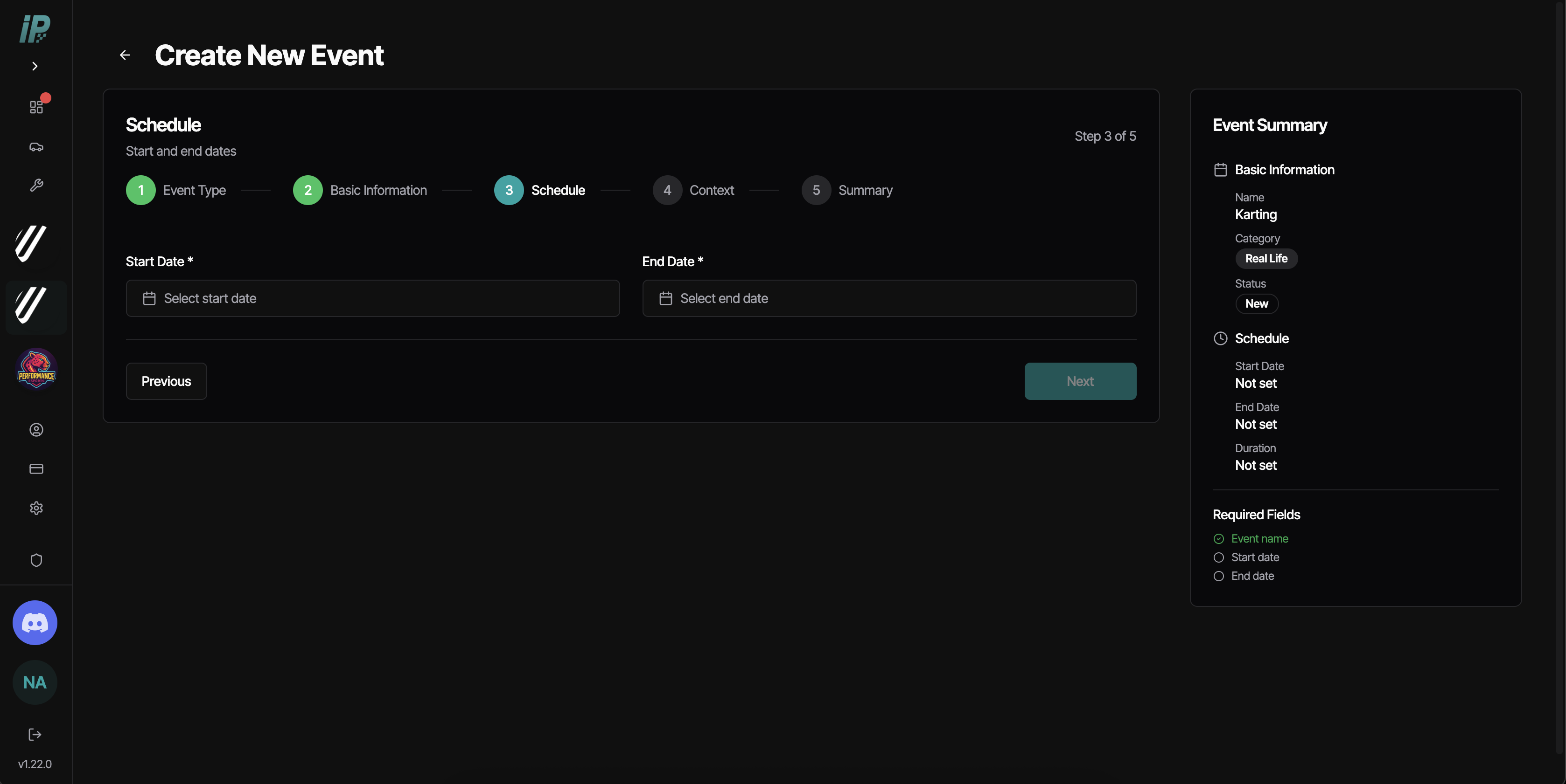 Documentation - Events - Creating Events