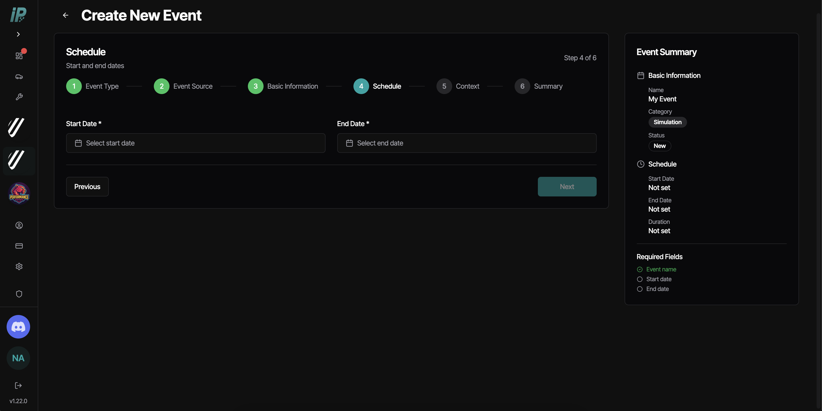 Documentation - Events - Creating Events
