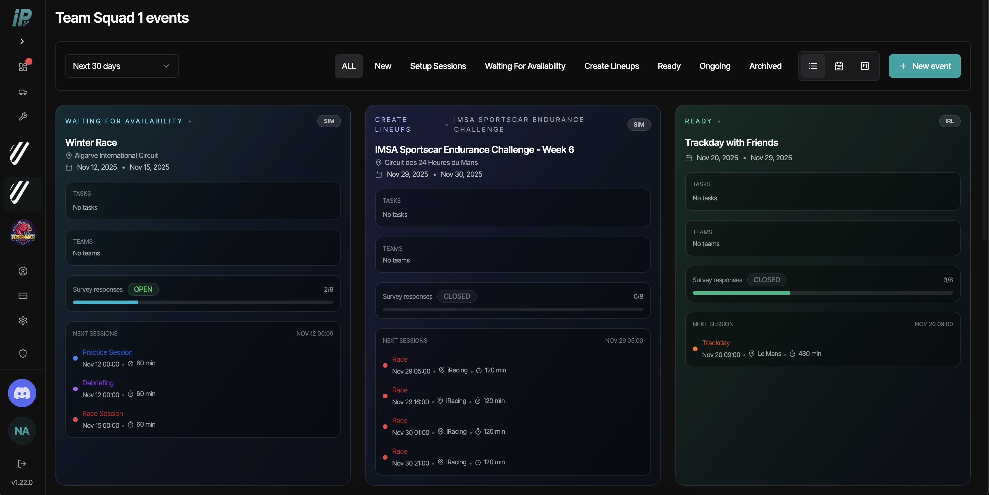 Documentation - Events - Managing Events
